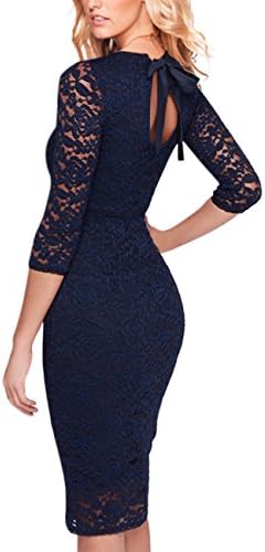Women's Floral Lace Back Strap 1950s Bodycon Cocktail Party Dress for Women
