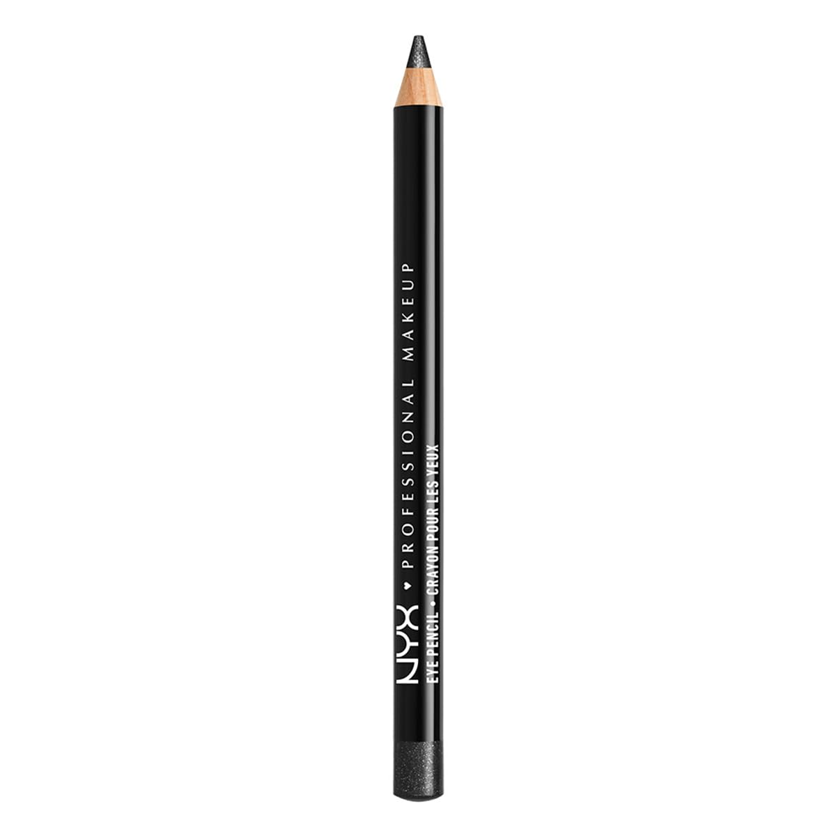 NYX Professional Makeup Slim Eye Pencil, Creamy Long-Wearing Eyeliner with Bleed-Resistant Formula, Precise Sharpenable Tip for Defined Eye Looks, Shade: 940 Black Shimmer