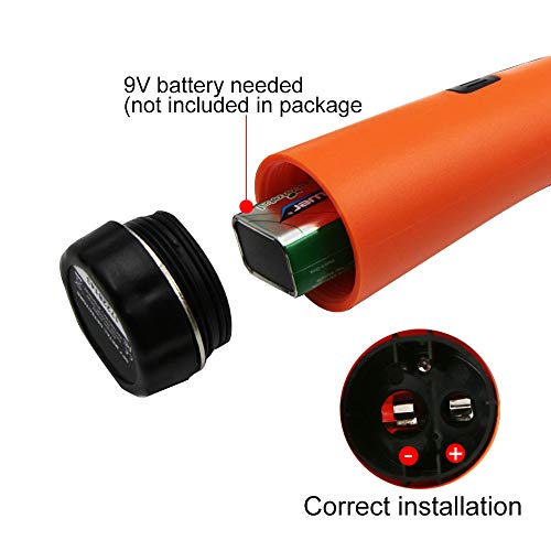 Litthing Metal Detector Pinpointer, Portable Treasure Pinpointing Finder Probe with Belt Holster for Adults and Kids (Orange)