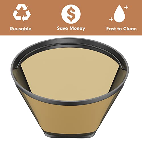 Gold Coffee filter Permanent Reusable 4 Cone Shape metal Coffee