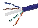 Monoprice Cat6 Ethernet Bulk Cable - Network Internet Cord - Solid, 500Mhz, UTP, CMR, Riser Rated,  Pure Bare Copper Wire, 23AWG, 1000ft, Purple