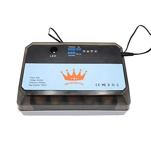 YJYQ Brutmaschine Vollautomatisch 15 Hühner Eier Brutgerät, Intelligent Brutautomat Motorbrüter mit LED