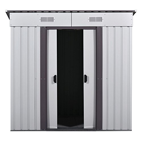 4' x 6' Outdoor Storage Shed Box Steel Utility Tool Backyard Garden Lawn Garage