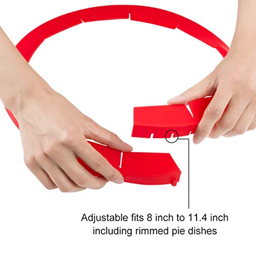 Primes 4 Pieces Silicone Pie Crust Shields Adjustable Pie Protectors