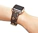 Leather Bands Compatible Apple Watch 38mm 40mm Series 4/3/2/1 Classic Rose Gold Buckle Replacement Strap Wristbands Stainless Steel Adapters (Brown 38mm)