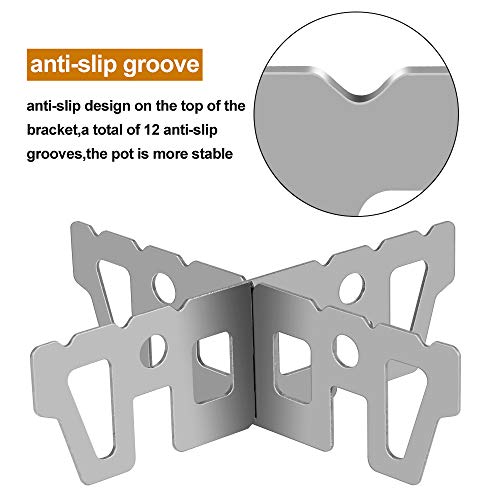 KBNIAN Alcohol Kachel Cross Stand Rvs Pot Stand 3.78x1.14 Inch Draagbare Ondersteuning Rack Voor Wandelen Camping… - Image 4