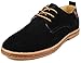 Kunsto Men's Classic Leather Oxford Flats Shoes Lace up US Size 10.5 Black