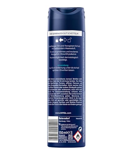 NIVEA MEN Cool Marine Artist Edition Deo Spray, Deodorant für 72h Anti-Transpirant-Schutz gegen Schweiß und Geruch, Deospray mit erfrischendem Duft (150 ml) 8