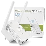 Fulcrum Wireless-N Wi-Fi Range Extender Supports AP, Repeater and Router Mode with Dual External Antennas, Wall Plug, Mode Switch, Power Switch,and more Device Servers