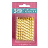 Oasis Supply Candy Stripe Birthday Candles, 2.5-Inch, Yellow