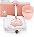 3 in 1 Anti Aging Rose Quartz Roller Therapy Kit by SilverDel - Rose Quartz Massage Roller, Silicone Facial Cleansing Brush and Terry Cloth Storage Pouch