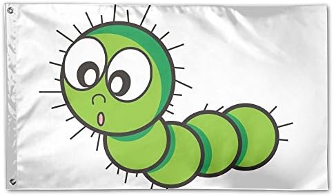 YUANSHAN Home Garden Flag Green Caterpillar Polyester Flag Indoor/Outdoor Wall Banners Decorative Flag Garden Flag 3' X 5'