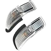 1 Pair Side Rearview Mirror Turn Signal Lights Compatible for Toyota Corolla 2014-2017, Fits Scion iM, Avalon, Prius, Venza, Camry, Clear Lens Black Housing