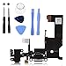 Topinno Dock Connector USB Charging Port Flexcable + Microphone + Headphone Audio Jack Port Ribbon Replacement + Tools for iPhone 5 (Black)