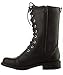 ROF Women's Lug Heel Ankle to Mid Calf Booties Zipper Closure Combat Military Motorcycle Boots