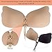 Rosmax Backless Strapless Bra, Self Adhesive Sticky Silicone, Beige, Size E Cup