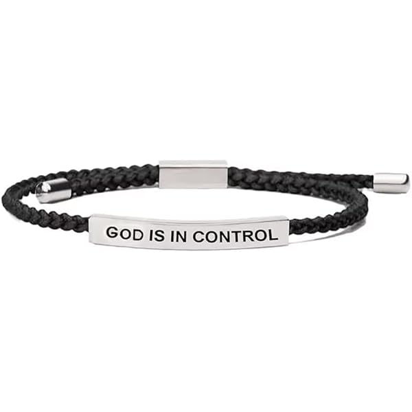 Aazon.co: OVNFH God Is In Control Tube Bracelet, Handade Braided Adjustable Inspirational