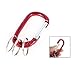 SODIAL(R) Burgundy Aluminum Carabiner Clip Hook w 3 Split Key Ring Chain