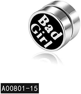 LLNF 1 Piece 8MM Stainless Steel Magnetic Clip-on Earring Non-piercing Ear Stud Plug Dumbbell Earrings