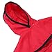 HDE Dog Raincoat Jacket Reflective Adjustable Hooded Pet Poncho Rain Coat with Leash Hole for Small to X-Large Dogs Red - M