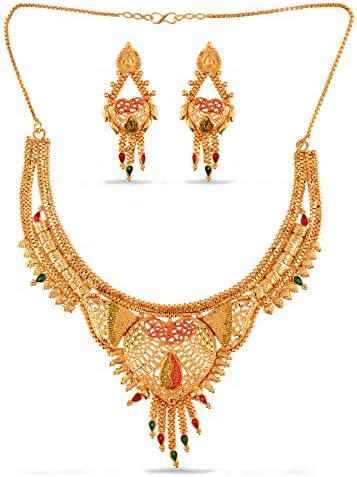 Variation Festive Gold Plated Oxidised Jewellery Necklace Set-VD18221