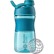BlenderBottle SportMixer Twist Cap Tritan Grip Shaker Bottle, 20-Ounce, Teal