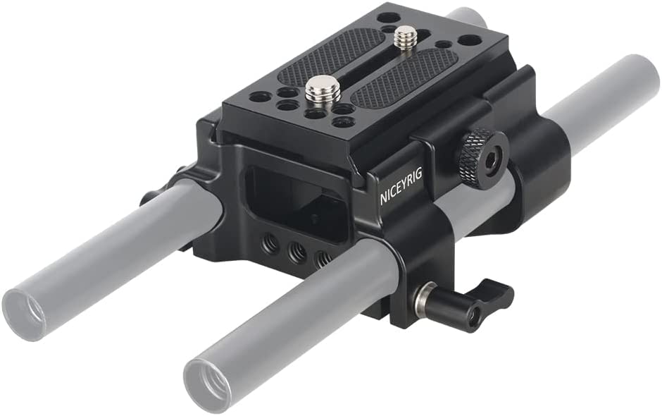 NICEYRIG Quick Release Plate for Manfrotto 577 501 500 701 with 15mm Dual Rod Clamp for Tripod for 15mm Shoulder Mount