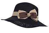 Kaisifei Womens Beach Braid Straw hat (black)