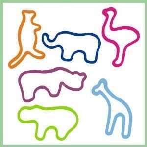 Crazy Bands - Glow in the Dark Zoo Shapes - 24 Pack