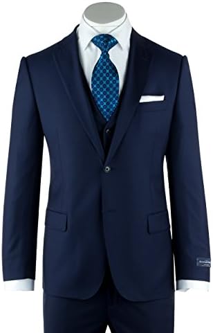 Tiglio Zegna Ermenegildo Cloth Superfine Wool Cobalt Blue Suit & Vest Canaletto Menswear