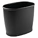 mDesign Modern Plastic Bathroom Storage and Cleaning Accessory Set - Includes Bowl Brush, 3-Roll Toilet Paper Canister with Lid, Wastebasket Trash Can/Garbage Bin - 3 Pieces - Black