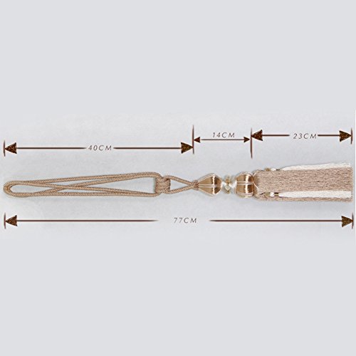 BERTERI 1 Pair Window Curtain Tassel Tiebacks, Luxury Blue Curtains Hanging Ball Holdback Living Room Supplies Window Treatment Accessories - Thumbnail 2