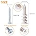 VIGRUE Plastic Self Drilling Drywall Anchors with Screws Kit, 130pcs Hallow Wall Anchors Set