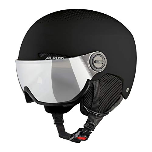 ALPINA Unisex - Adult, ARBER VISOR ski helmet, black matt, 54-58 cm