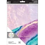 me & my BIG ideas Pocket Folders - The Happy Planner Scrapbooking Supplies - Lavender - 6 Pre-Punched - Extra Planner Storage - Keep Receipts, Bills, Invitations, Stamps, Photos - Classic Size
