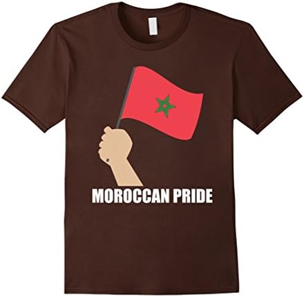 Mens Moroccan Pride Morocco Flag Shirt Large Brown