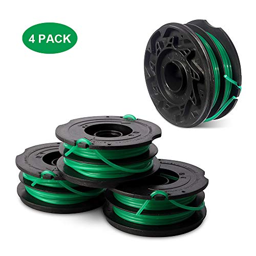 Thten String Trimmer Spools Replacement for Black Decker GH1100 GH1000 GH2000 Weed Eater DF-080 Replacement Spool Line Refills Dual Line Edger Parts 30ft 0.080" Auto-Feed Spool (4 Pack spools)