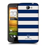Head Case Designs Blue and White Stripes Collection Protective Snap-on Hard Back Case Cover for HTC One X