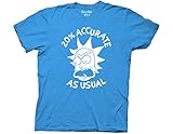 Ripple Junction Rick and Morty 20% Accurate as Usual Adult T-Shirt XL Turquoise