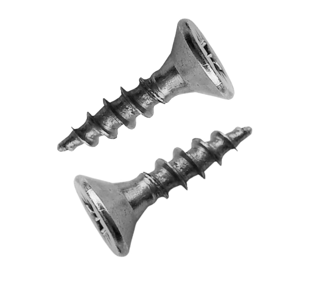 M4 Wood Screws Zinc Plated Long 0.5 inch (0.16" x 0.59") 4.0 x 15mm Box of 250pcs