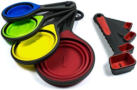 Silicone Measuring cups collapsible - Spoon and cup measuring set - 8-piece from Evergreen