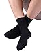 CozyWow Men's Dress Socks Mid Calf Cotton Crew Socks Black Brown 5-Pack-Black