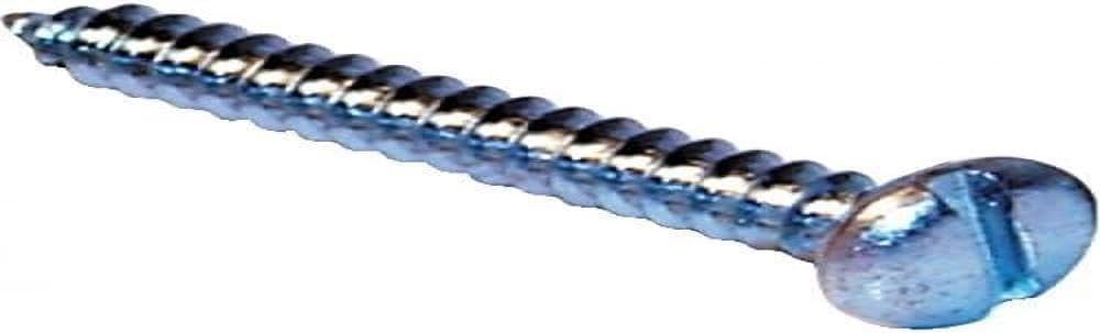Merriway BH02330 (25 Pcs) Slotted Pan Head Hardened Self Tapping Screw, 10 x 3/4 inch Bright Zinc Plated - Pack of 25 Pieces