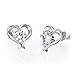 925 Sterling Silver Love Heart Stud Earrings For Women Girls