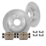 REAR 320 mm Premium OE 5 Lug [2] Brake Disc Rotors + [4] Ceramic Brake Pads + Clips