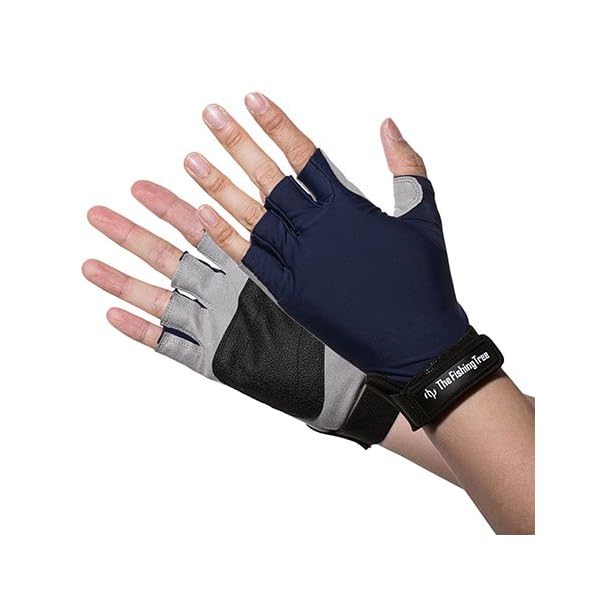 FINGERLESS FISHING GLOVES Verified UPF 50+ UV, Block Burn Damage, Avoid