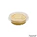 Tezzorio (100 Pack) 0.5-Ounce Plastic Portion Cups with Lids, Small Condiment Cups/Sauce Cups, Translucent Plastic Souffle Cups/Portion Containers