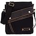 Sechunk Canvas Shoulder Bags Crossbody Bags Messenger Bags Purse Daypack for Men Women (Black)