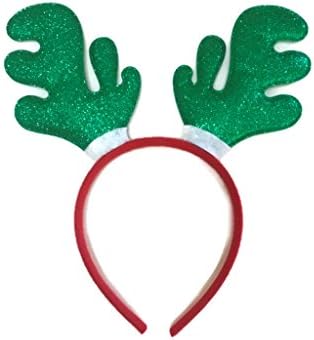 MeeTHan Christmas Headband Reindeer Antlers Clips Santa Claus Hats : H5 (Reindeer Green)