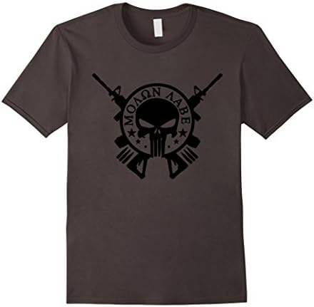 Men's Molon Labe AR Tshirt Large Asphalt